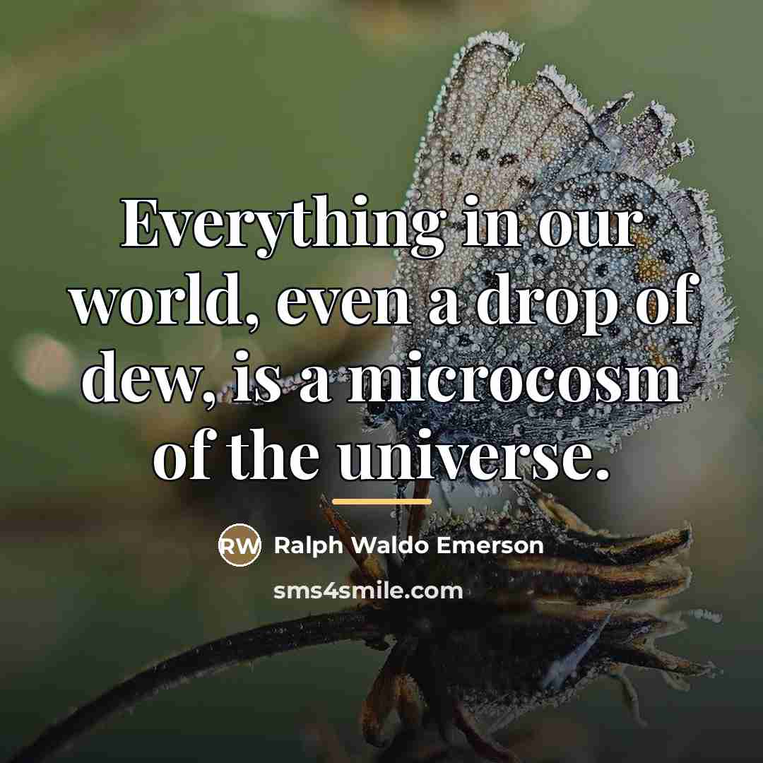 “Everything in our world, even a drop of dew, is…” quote by Ralph Waldo Emerson