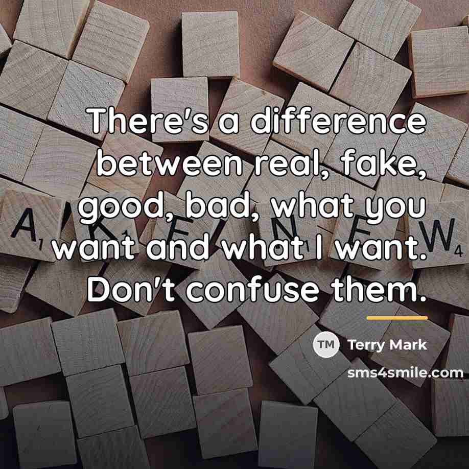 “There's a difference between real, fake, good, bad, what you…” quote by Terry Mark