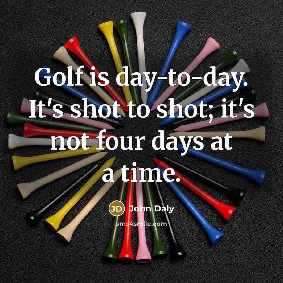 “Golf is day-to-day. It's shot to shot; it's not four…” quote by John Daly