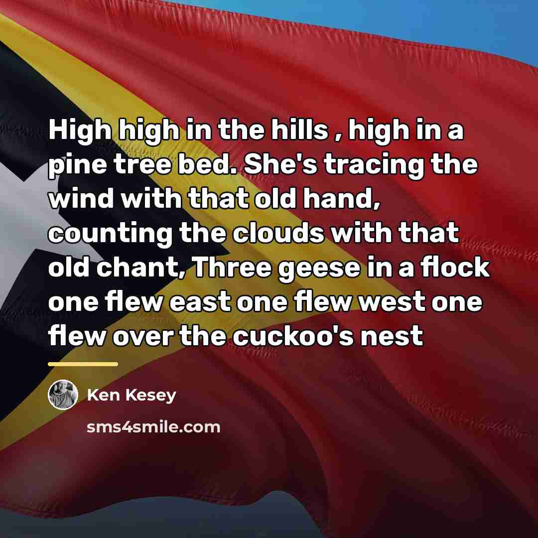 “High high in the hills , high in a pine…” quote by Ken Kesey