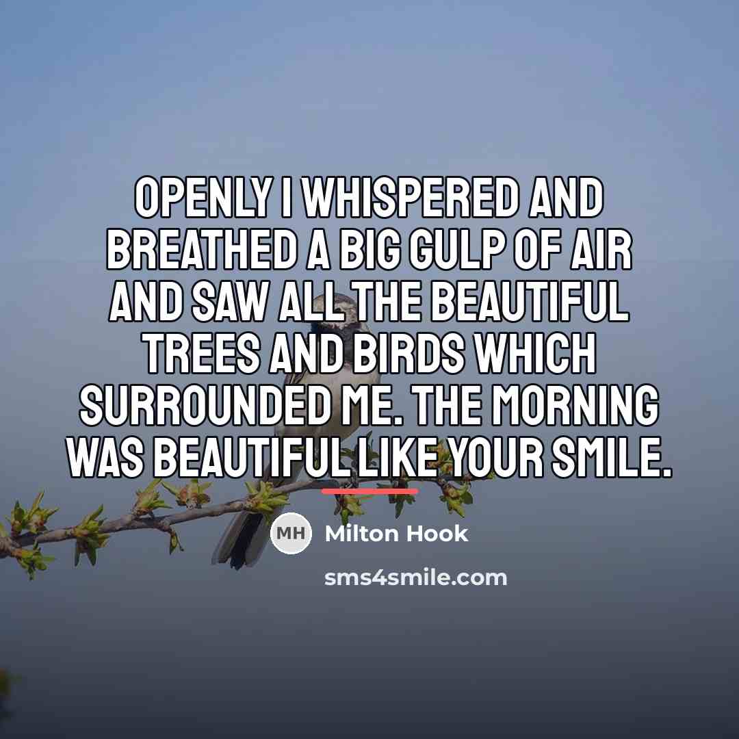 “Openly I whispered and breathed a big gulp of air…” quote by Milton Hook