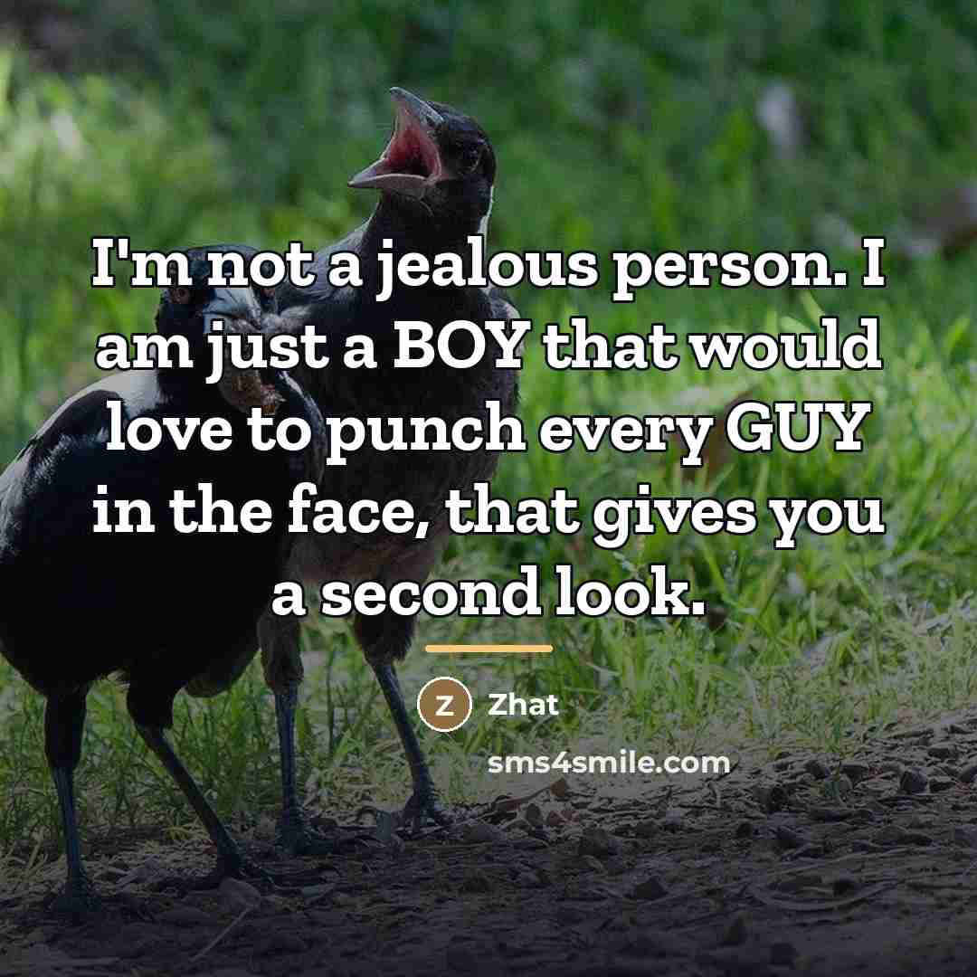 “I'm not a jealous person. I am just a BOY…” quote by Zhat