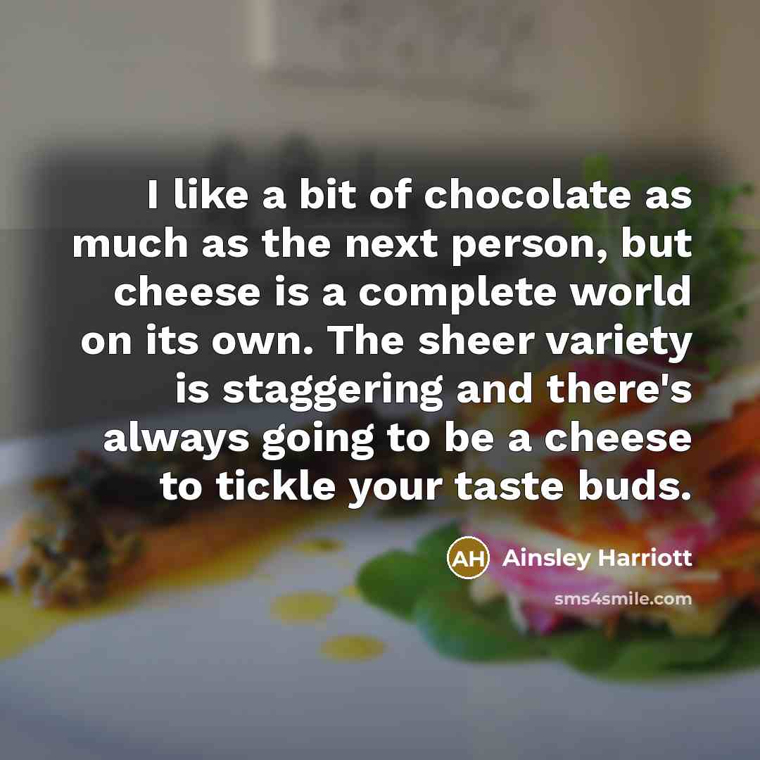 “I like a bit of chocolate as much as the…” quote by Ainsley Harriott