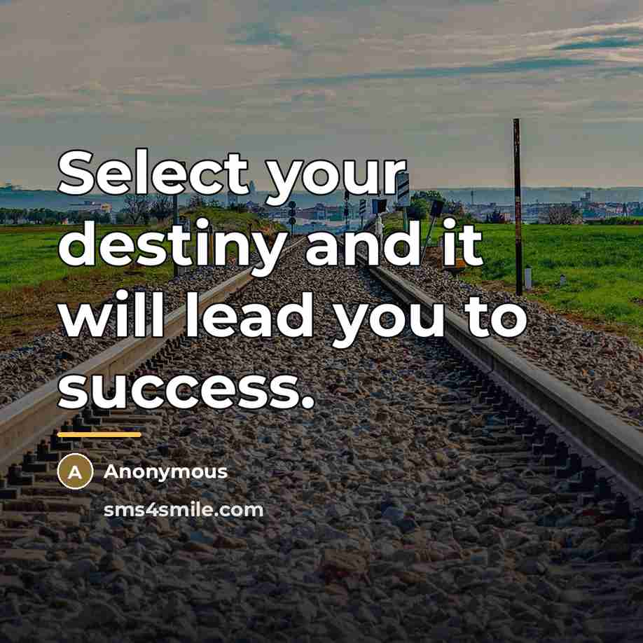 “Select your destiny and it will lead you to success.…” quote by Anonymous