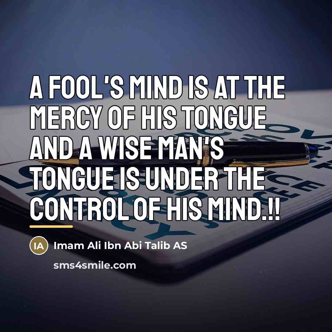 “A fool's mind is at the mercy of his tongue…” quote by Imam Ali Ibn Abi Talib AS