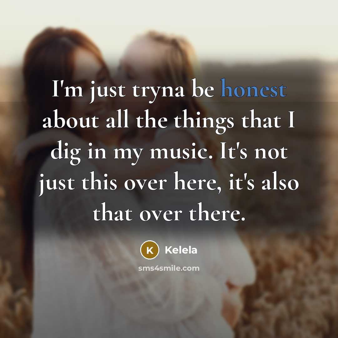 “I'm just tryna be honest about all the things that…” quote by Kelela