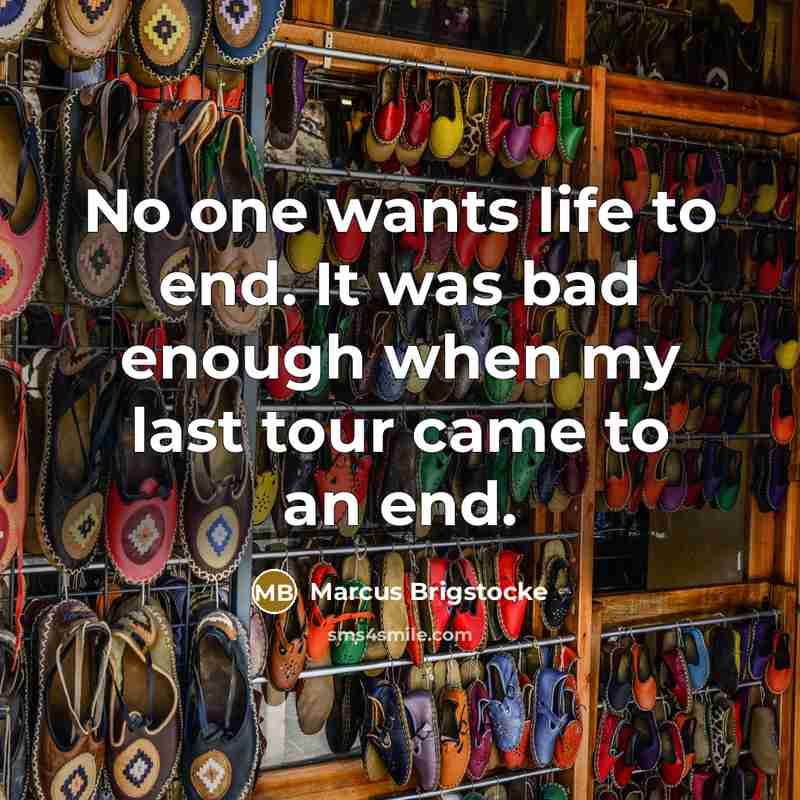 “No one wants life to end. It was bad enough…” quote by Marcus Brigstocke