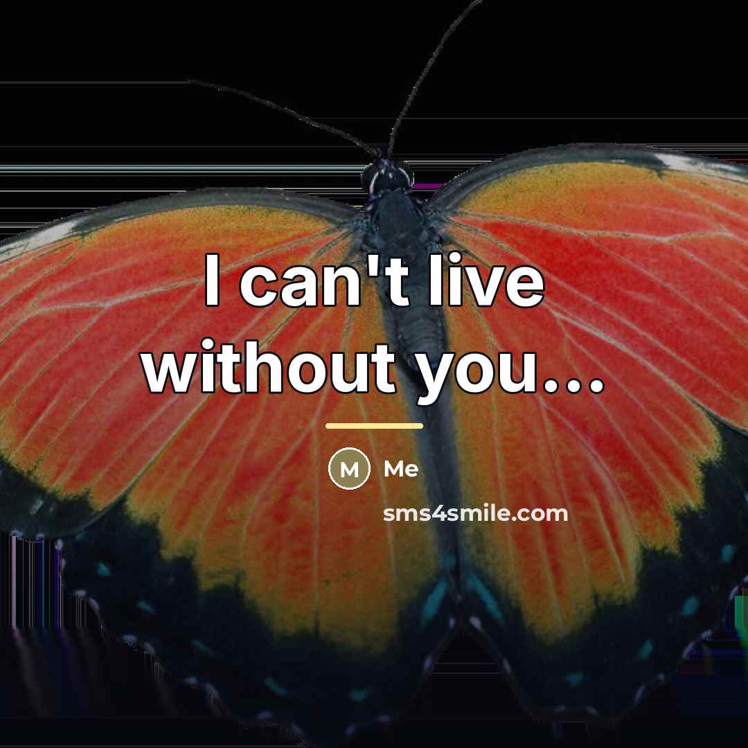 “I can't live without you...…” quote by Me