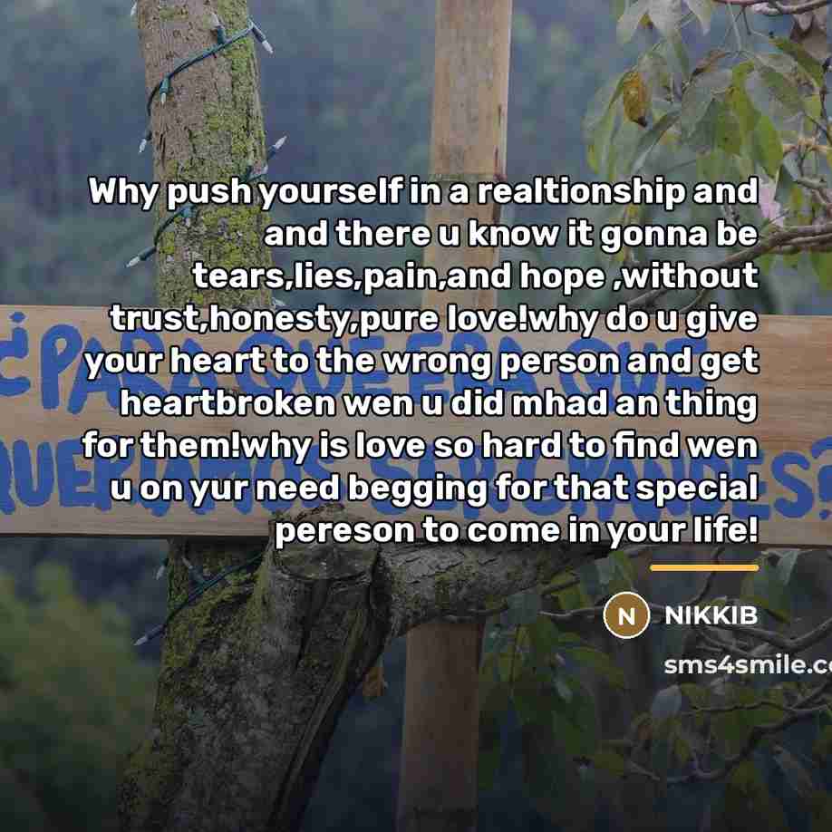 “Why push yourself in a realtionship and and there u…” quote by Nikkib