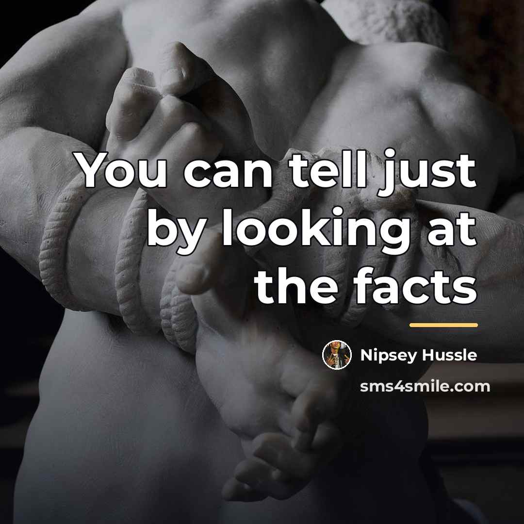 “You can tell just by looking at the facts…” quote by Nipsey Hussle