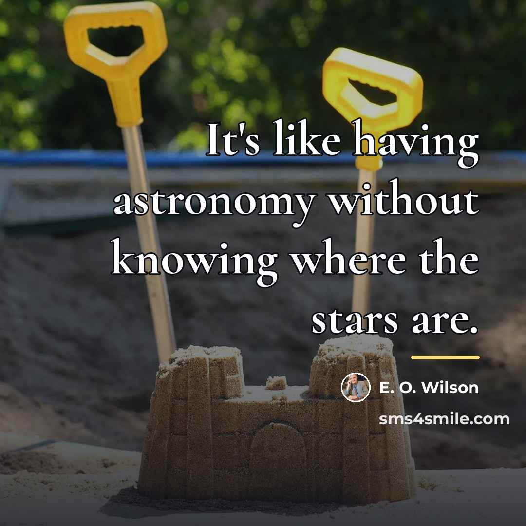 “It's like having astronomy without knowing where the stars are.…” quote by E. O. Wilson