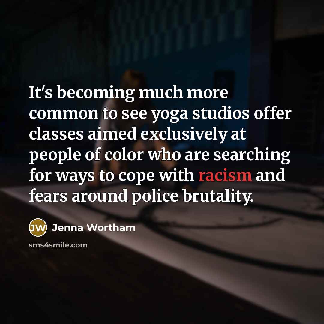 “It's becoming much more common to see yoga studios offer…” quote by Jenna Wortham