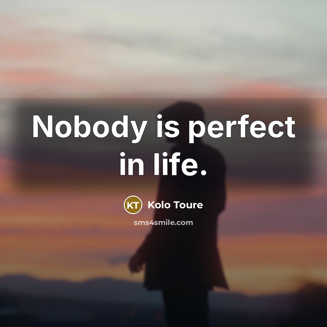“Nobody is perfect in life.…” quote by Kolo Toure