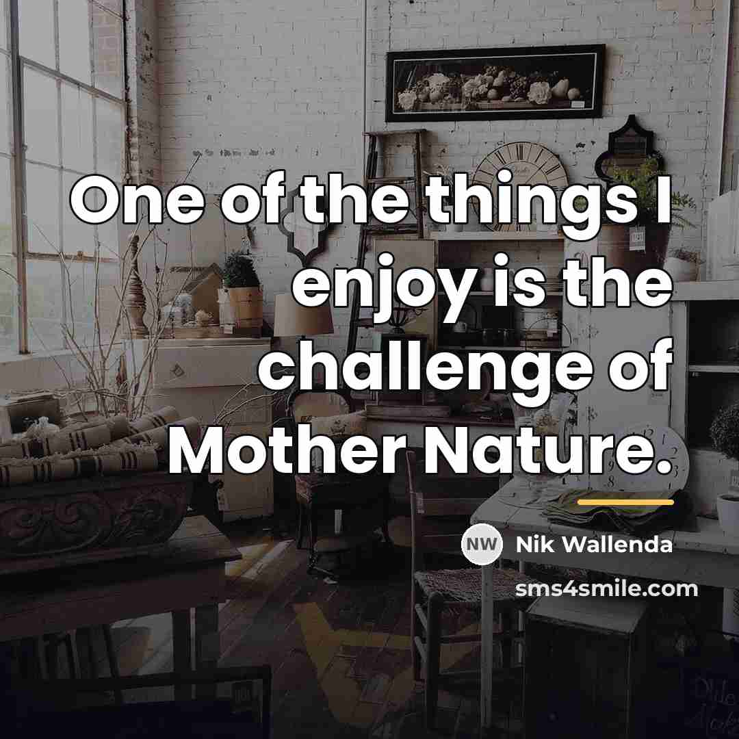 “One of the things I enjoy is the challenge of…” quote by Nik Wallenda