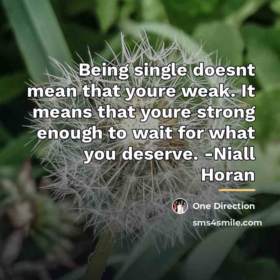 “Being single doesnt mean that youre weak. It means that…” quote by One Direction