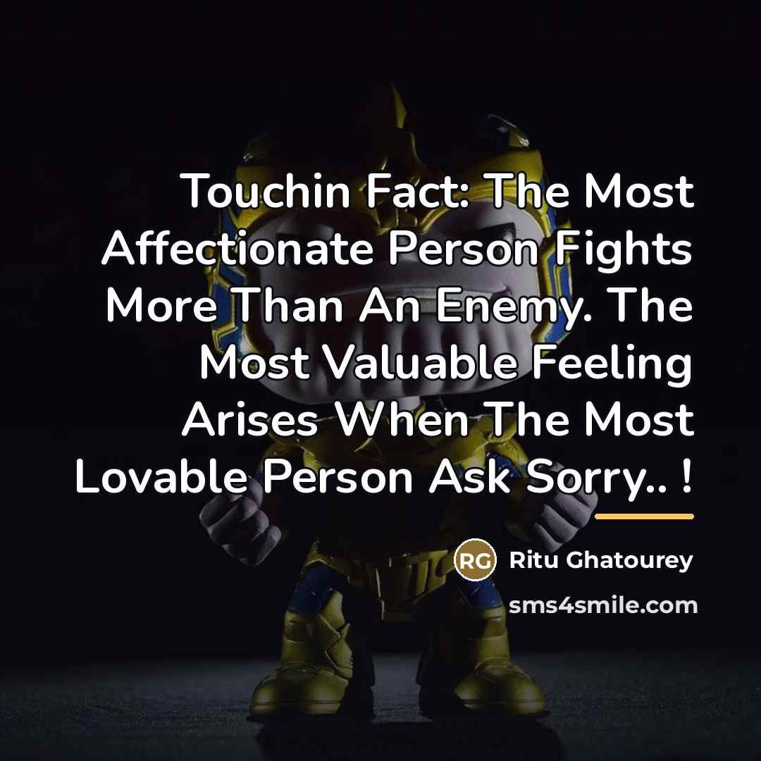 “Touchin Fact: The Most Affectionate Person Fights More Than An…” quote by Ritu Ghatourey