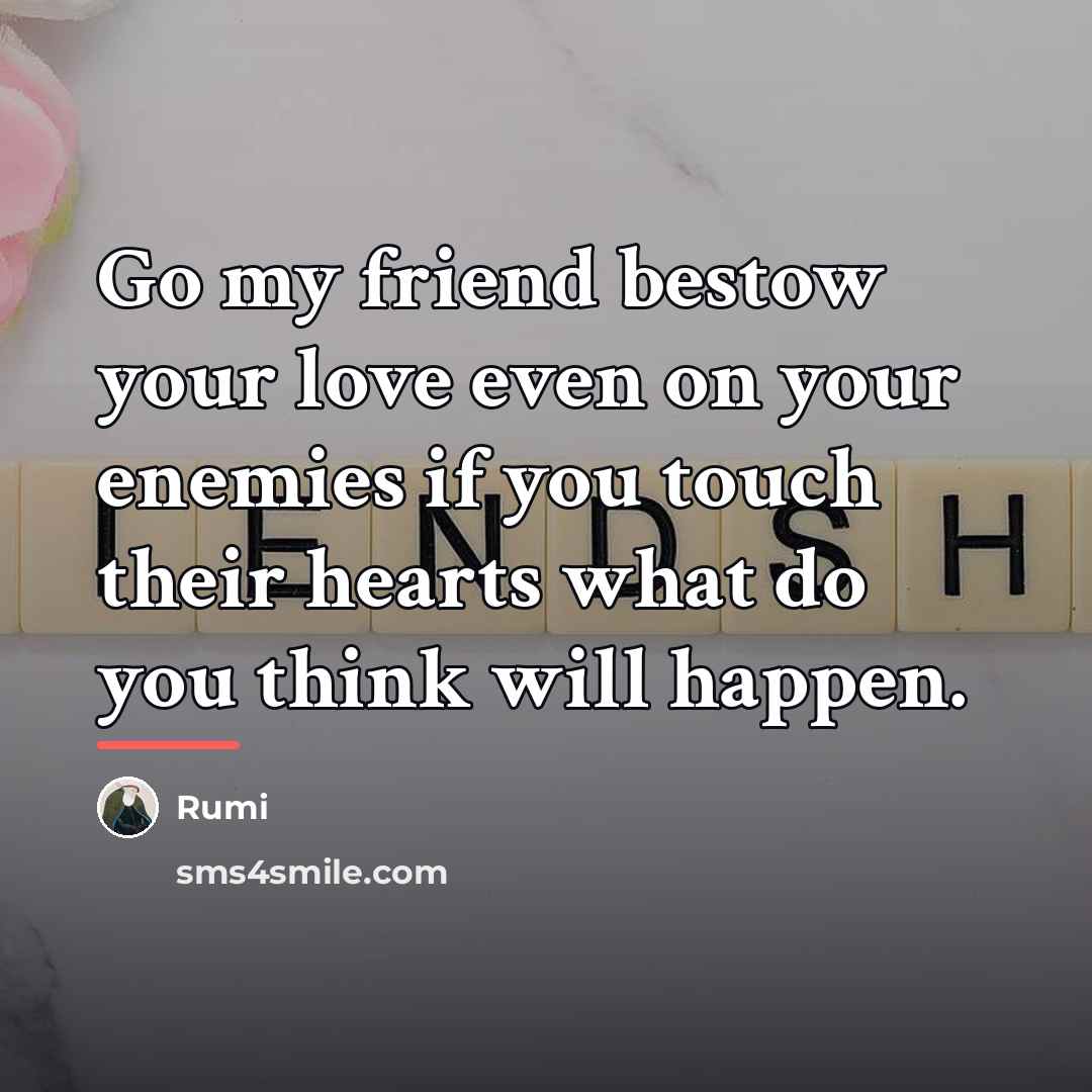 “Go my friend bestow your love even on your enemies…” quote by Rumi