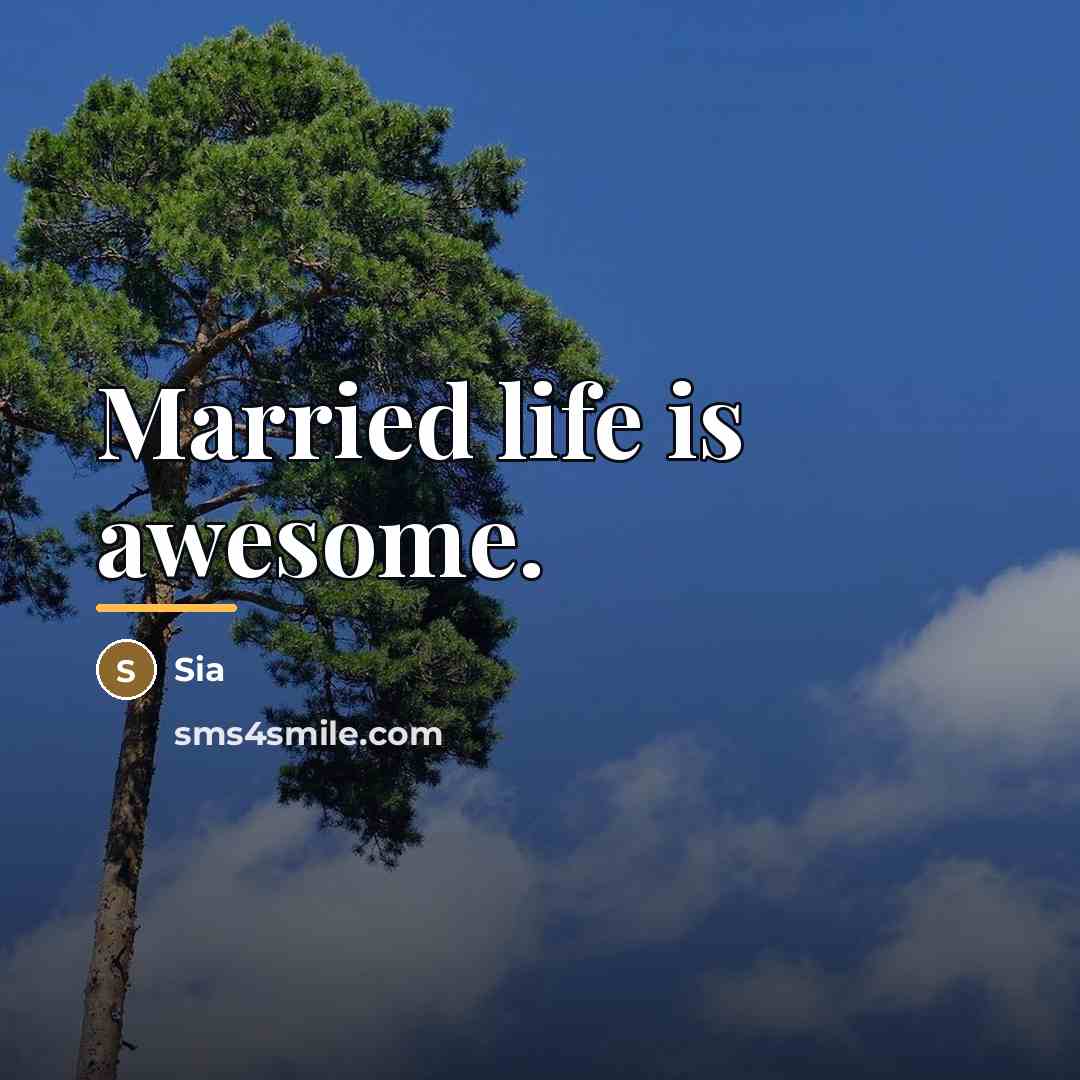 “Married life is awesome.…” quote by Sia