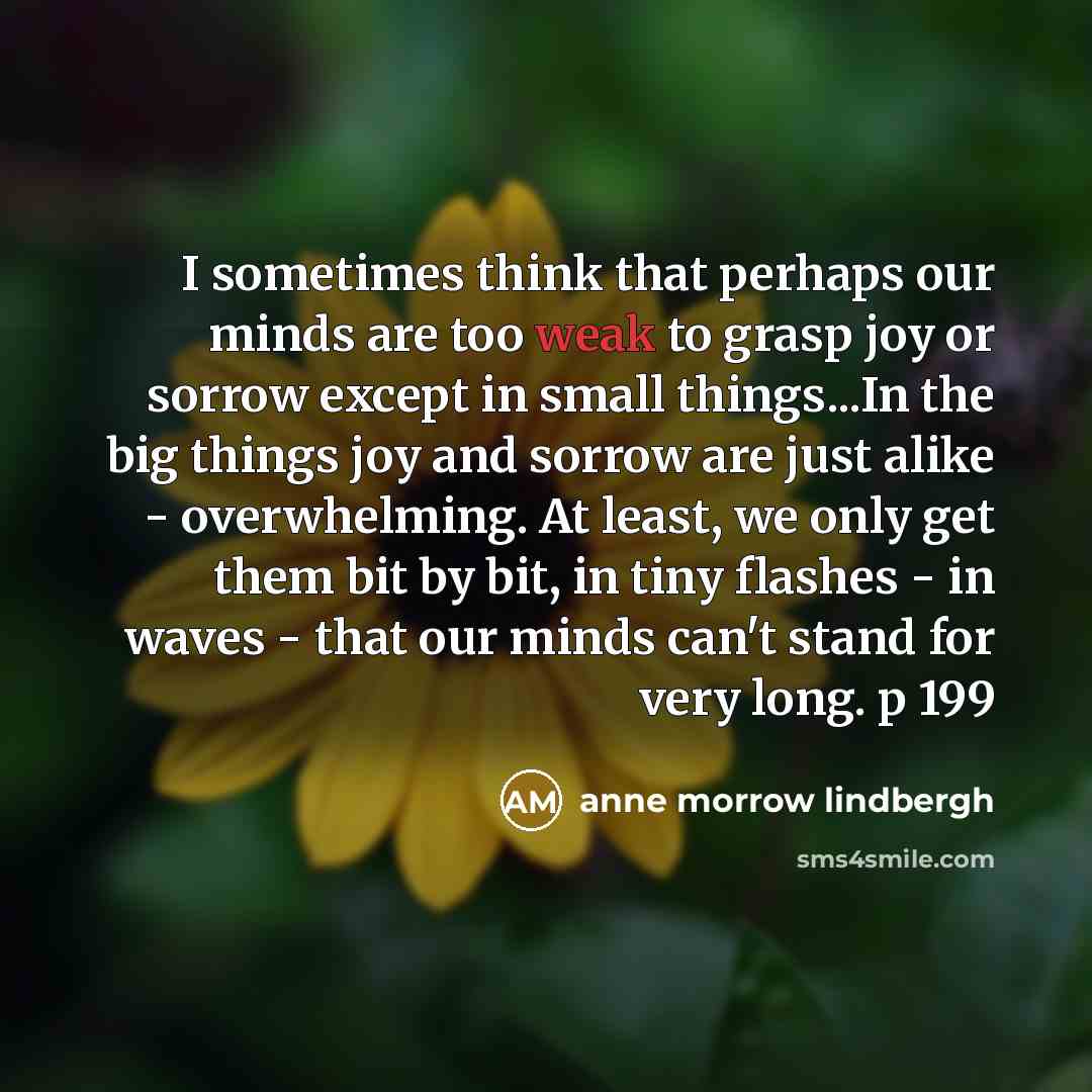 “I sometimes think that perhaps our minds are too weak…” quote by Anne Morrow Lindbergh