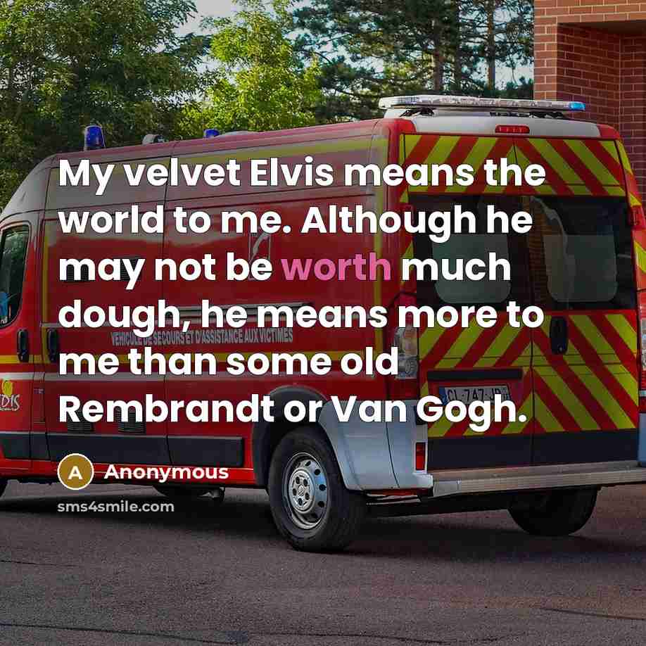 “My velvet Elvis means the world to me. Although he…” quote by Anonymous