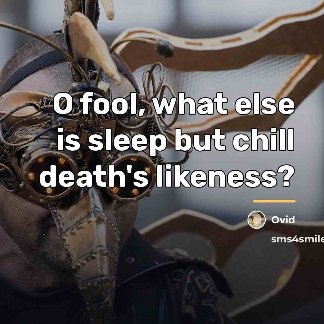 “O fool, what else is sleep but chill death's likeness?…” quote by Ovid