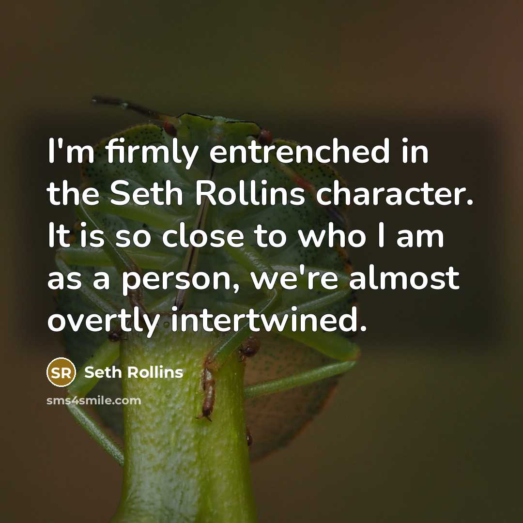 “I'm firmly entrenched in the Seth Rollins character. It is…” quote by Seth Rollins