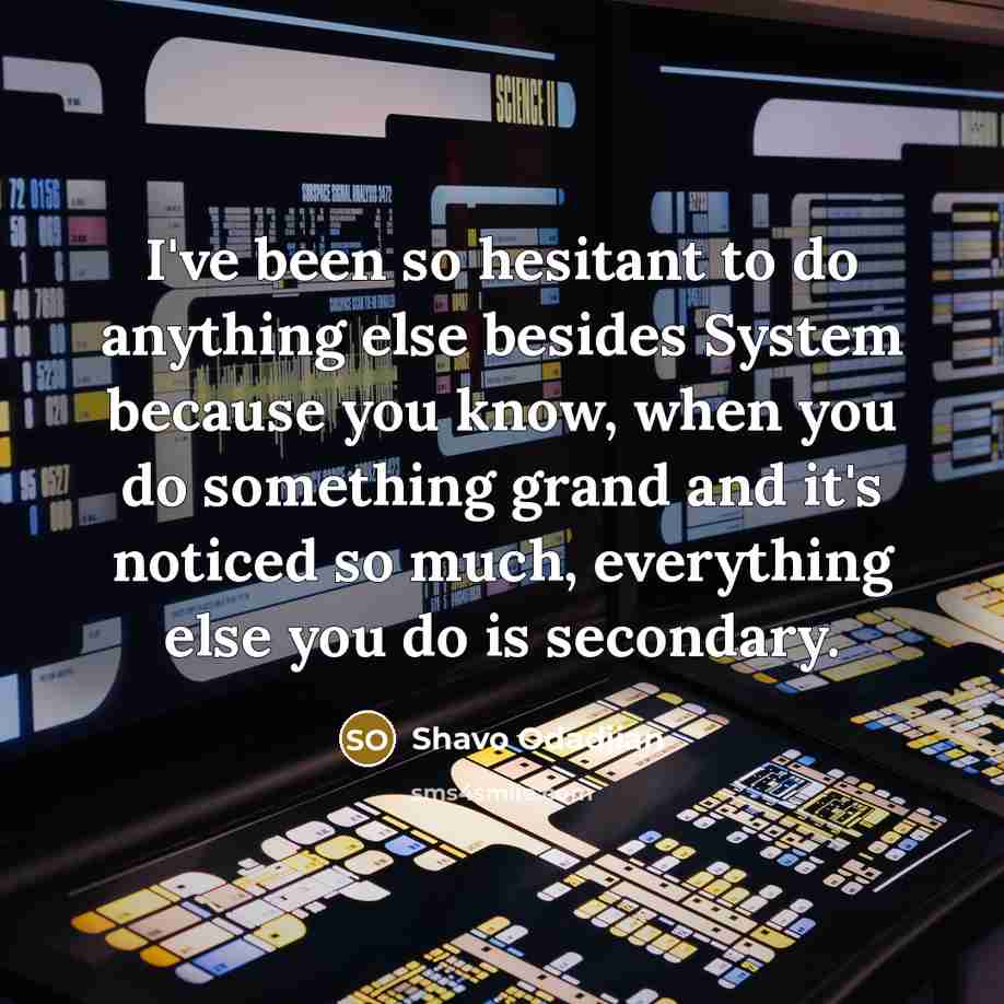 “I've been so hesitant to do anything else besides System…” quote by Shavo Odadjian