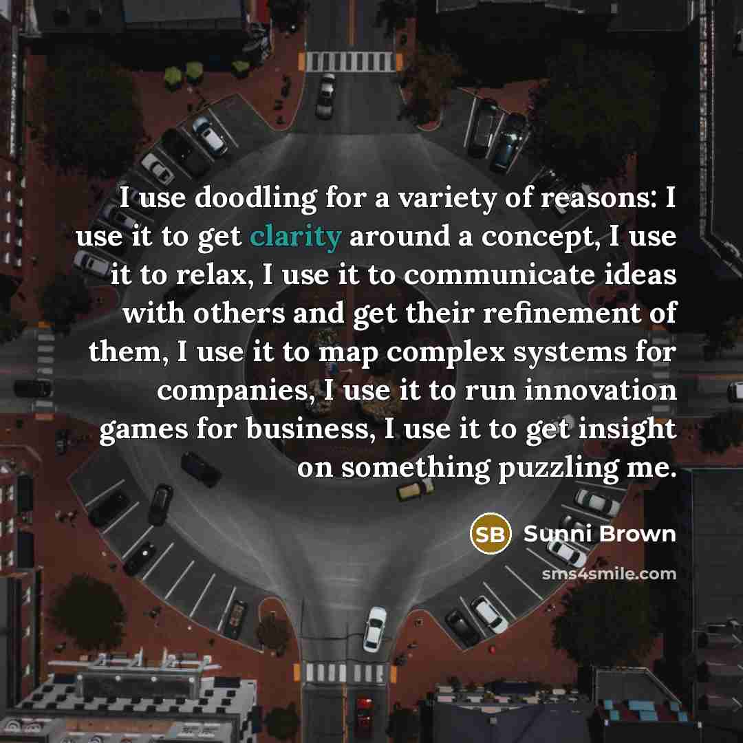 “I use doodling for a variety of reasons: I use…” quote by Sunni Brown