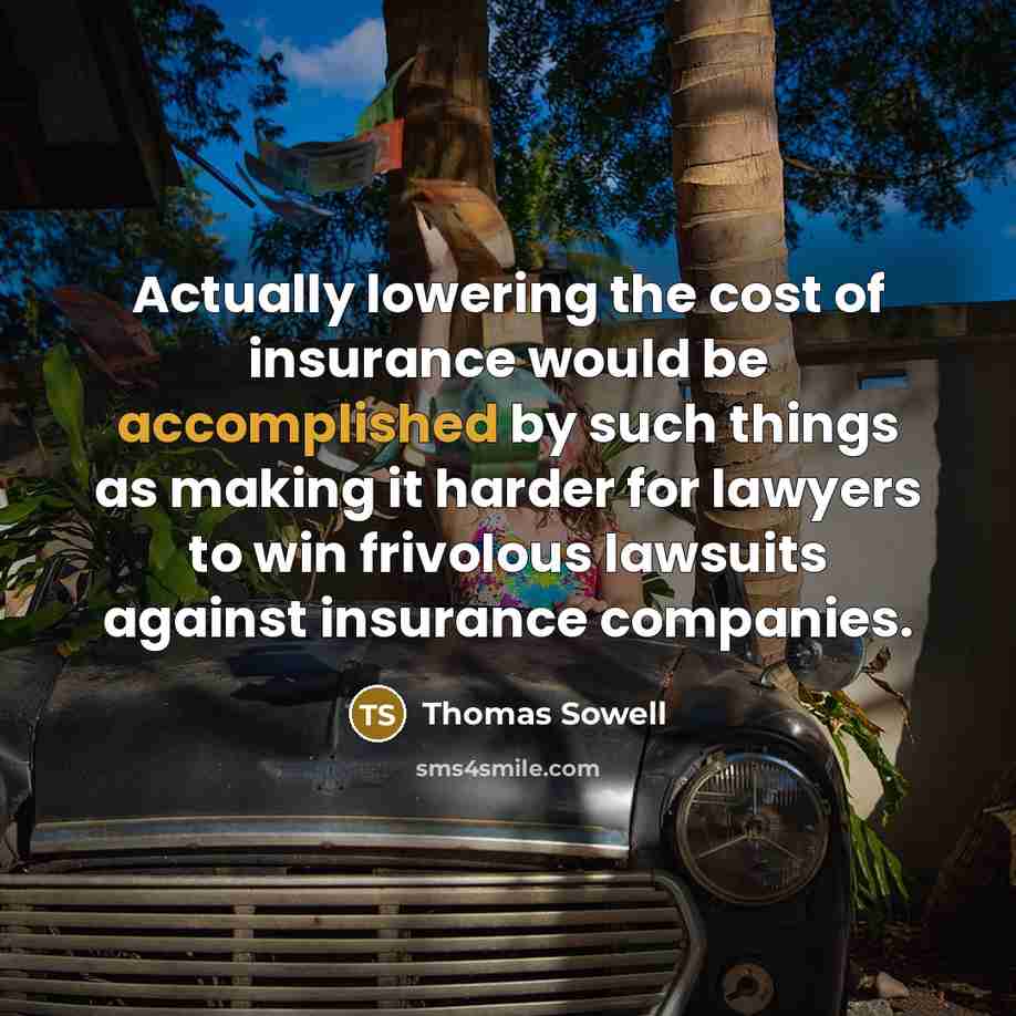 “Actually lowering the cost of insurance would be accomplished by…” quote by Thomas Sowell