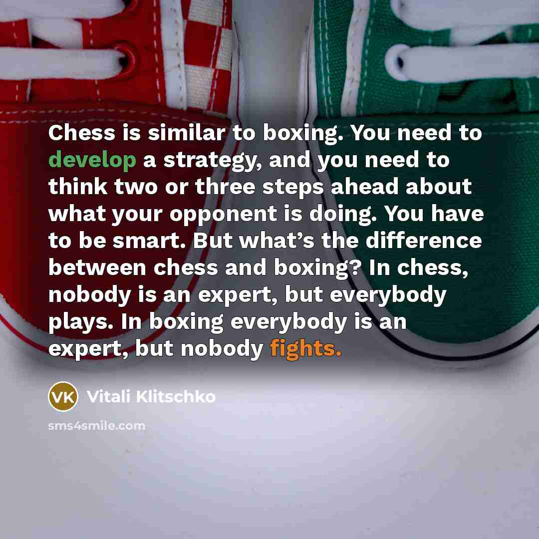 “Chess is similar to boxing. You need to develop a…” quote by Vitali Klitschko