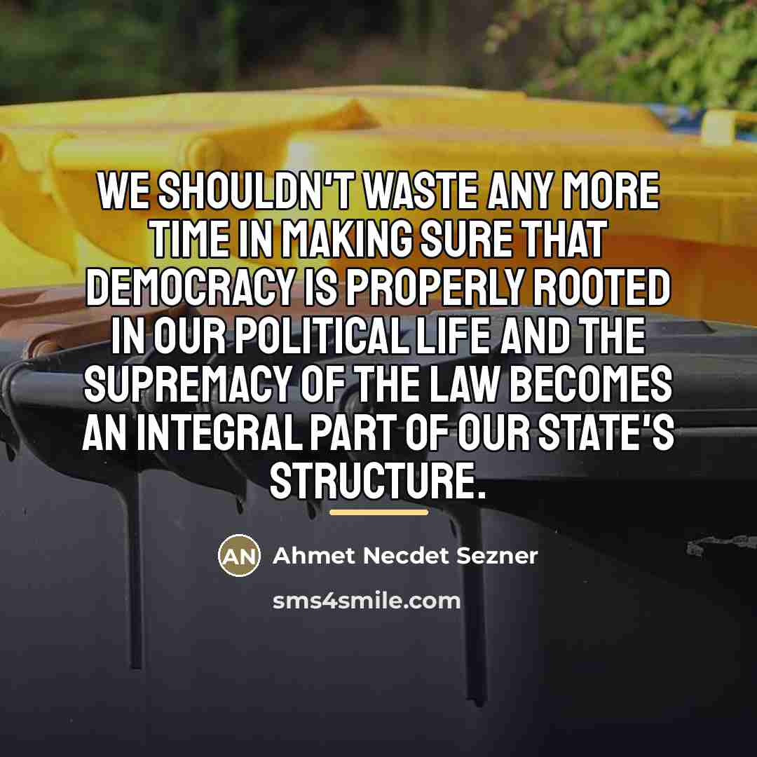 “We shouldn't waste any more time in making sure that…” quote by Ahmet Necdet Sezner