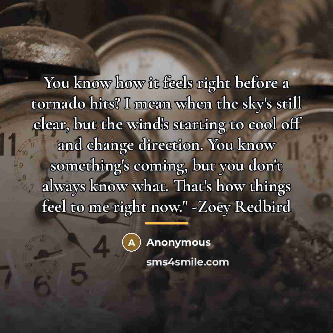 “You know how it feels right before a tornado hits?…” quote by Anonymous