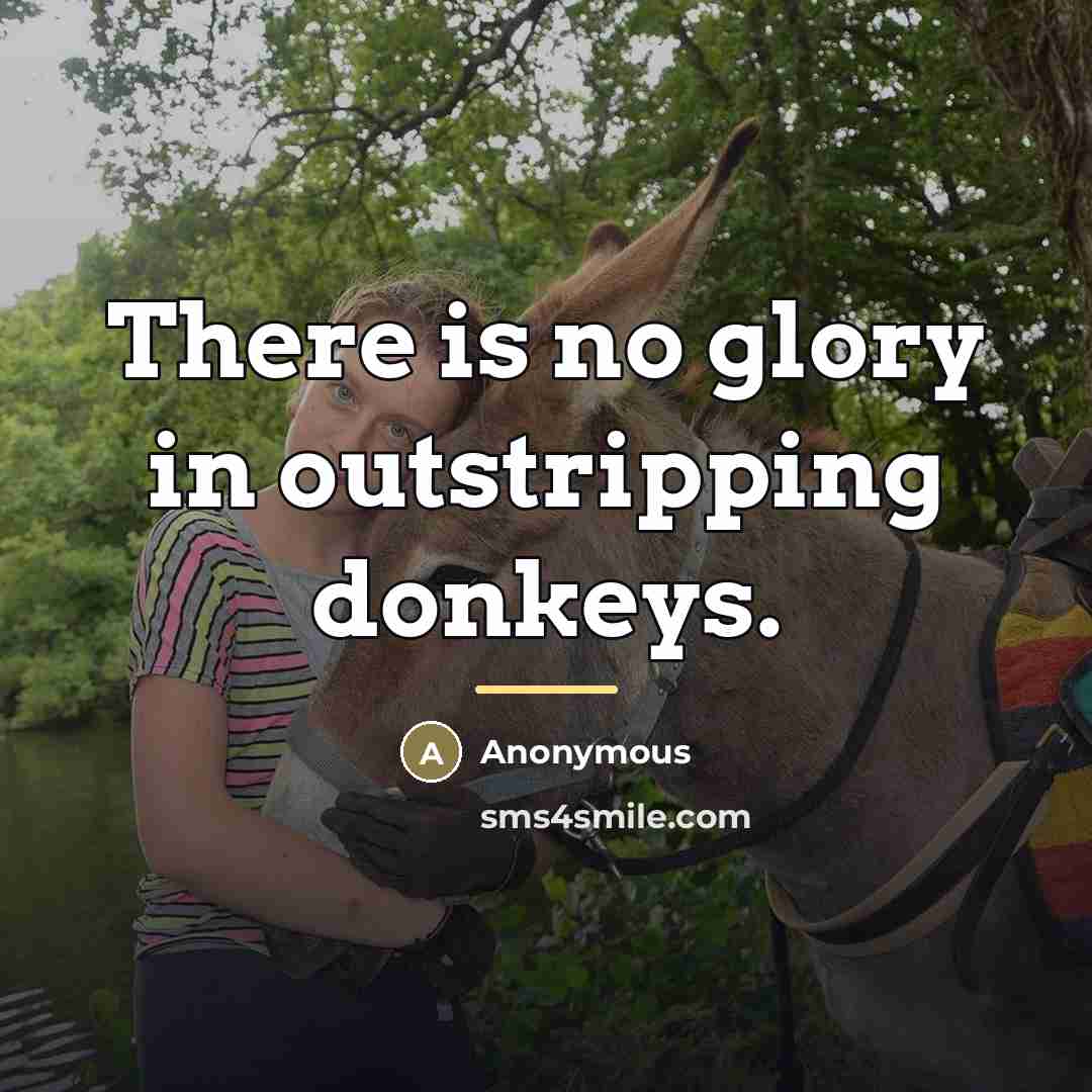 “There is no glory in outstripping donkeys.…” quote by Anonymous