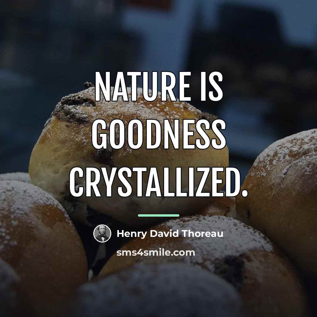 “Nature is goodness crystallized.…” quote by Henry David Thoreau