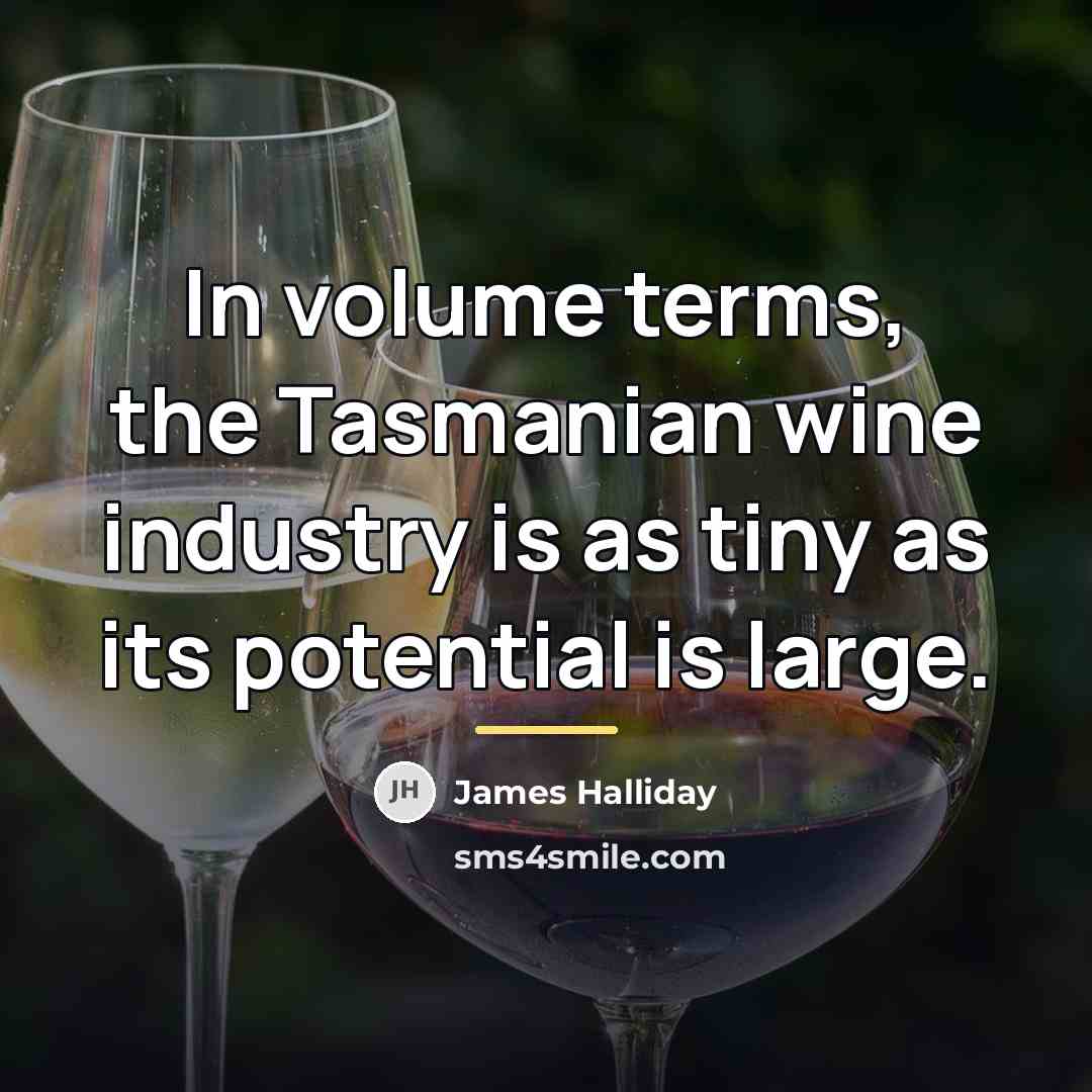 “In volume terms, the Tasmanian wine industry is as tiny…” quote by James Halliday