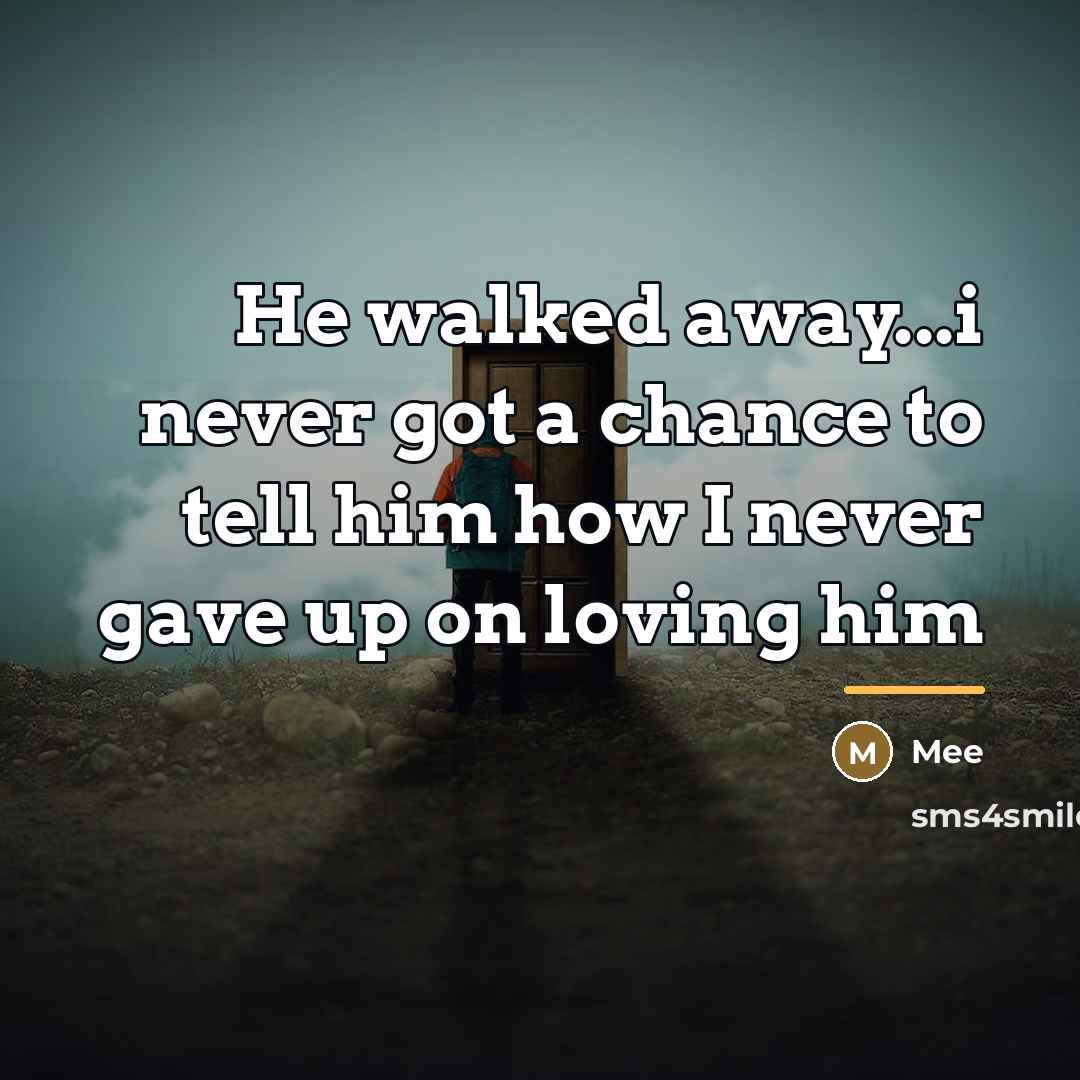 “He walked away...i never got a chance to tell him…” quote by Mee