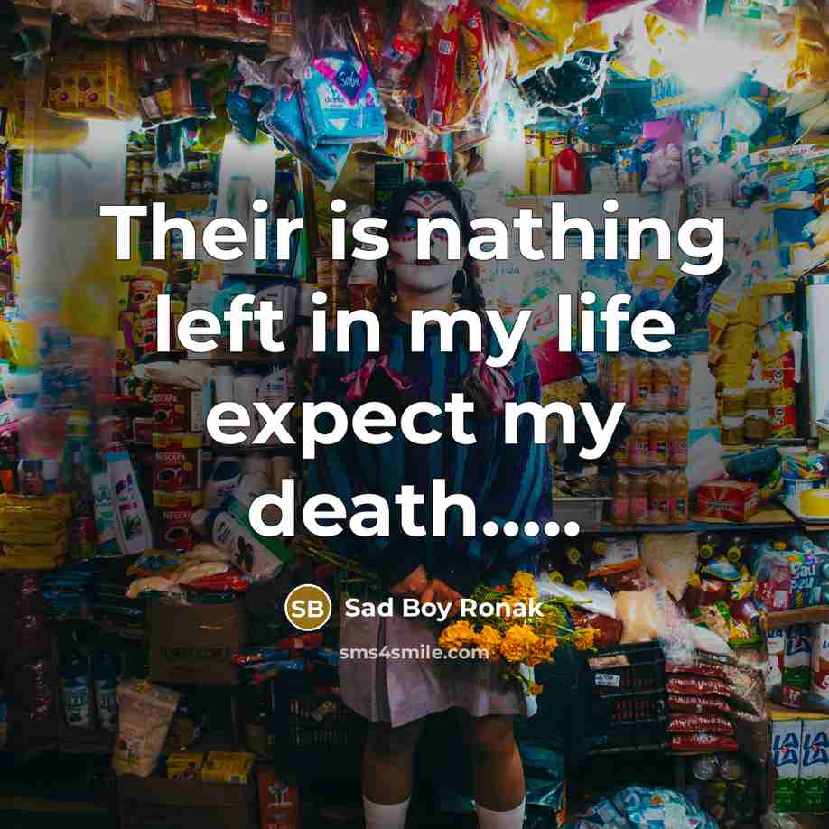 “Their is nathing left in my life expect my death…..” quote by Sad Boy Ronak