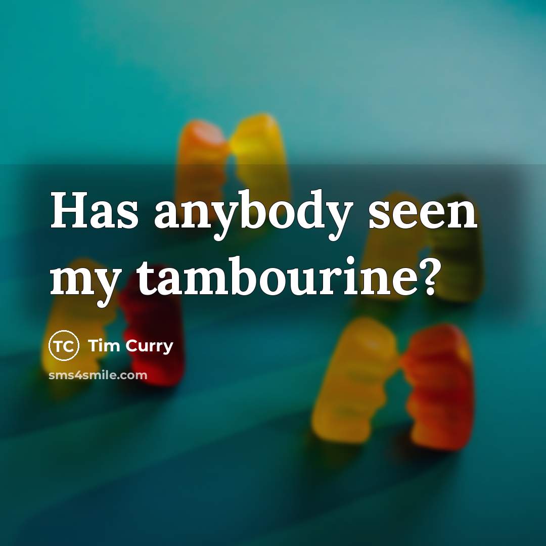 “Has anybody seen my tambourine?…” quote by Tim Curry