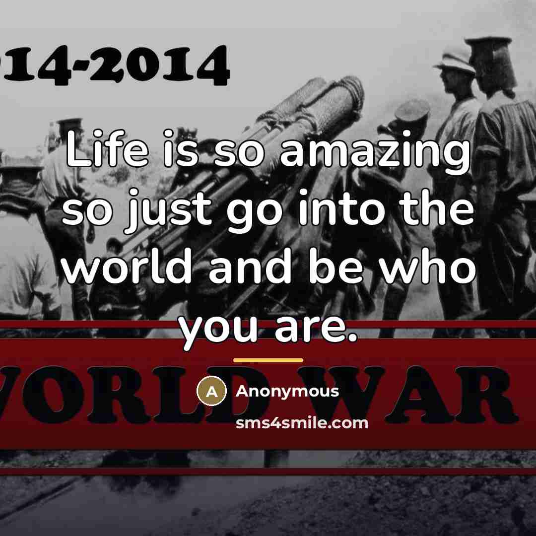 “Life is so amazing so just go into the world…” quote by Anonymous
