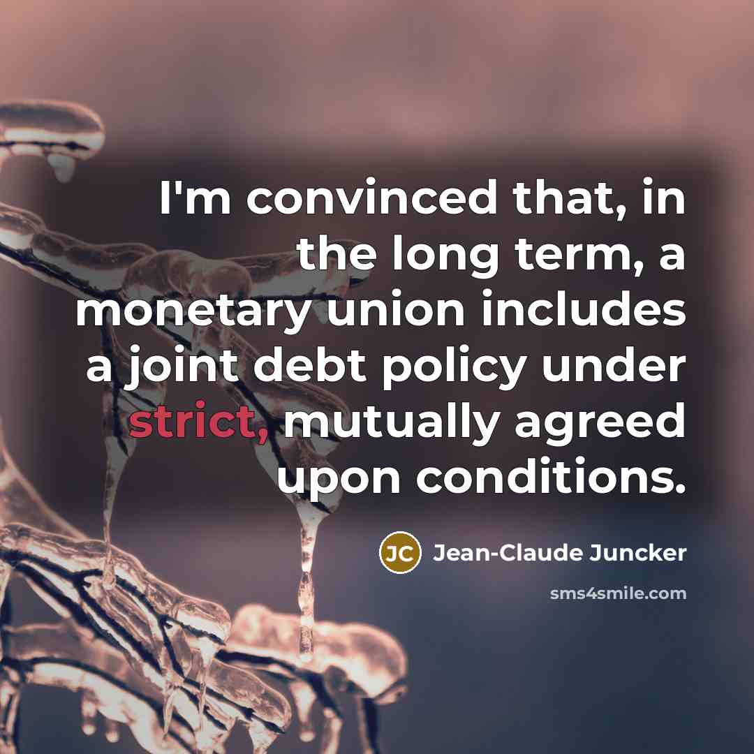 “I'm convinced that, in the long term, a monetary union…” quote by Jean-Claude Juncker