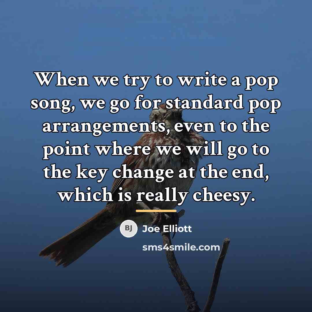 “When we try to write a pop song, we go…” quote by Joe Elliott