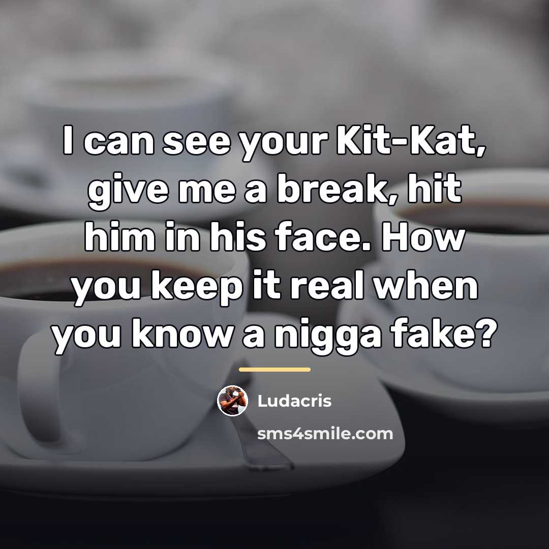 “I can see your Kit-Kat, give me a break, hit…” quote by Ludacris