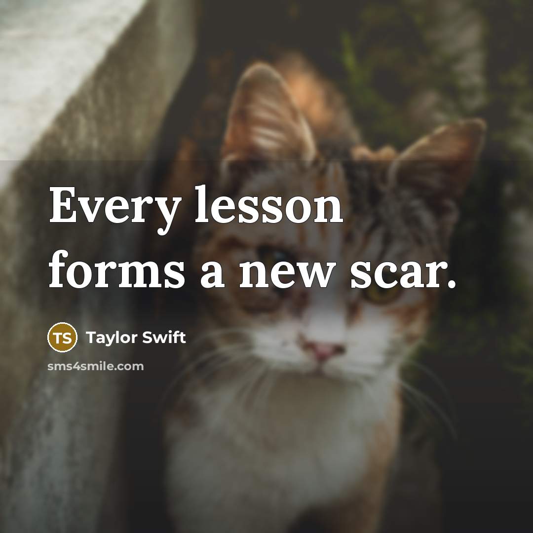 “Every lesson forms a new scar.…” quote by Taylor Swift