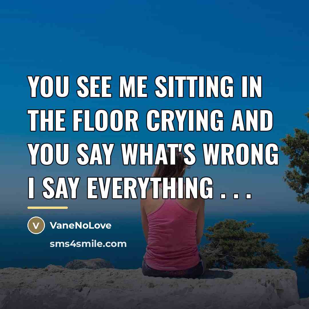 “You See Me Sitting In The Floor Crying And You…” quote by VaneNoLove