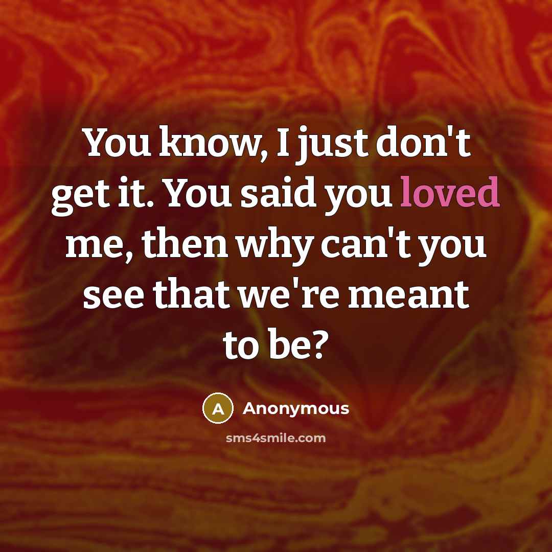 “You know, I just don't get it. You said you…” quote by Anonymous