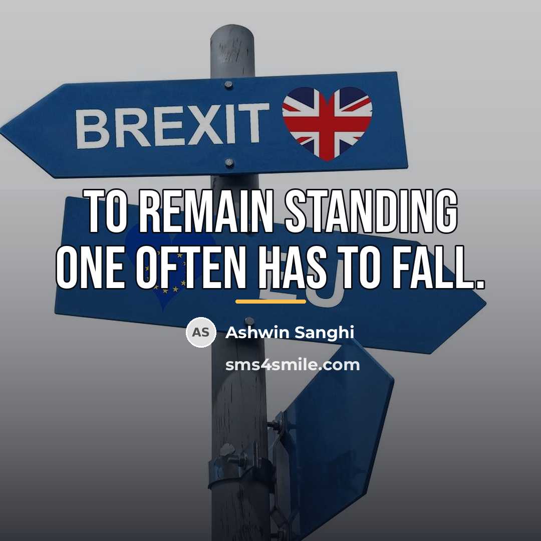 “To remain standing one often has to fall.…” quote by Ashwin Sanghi