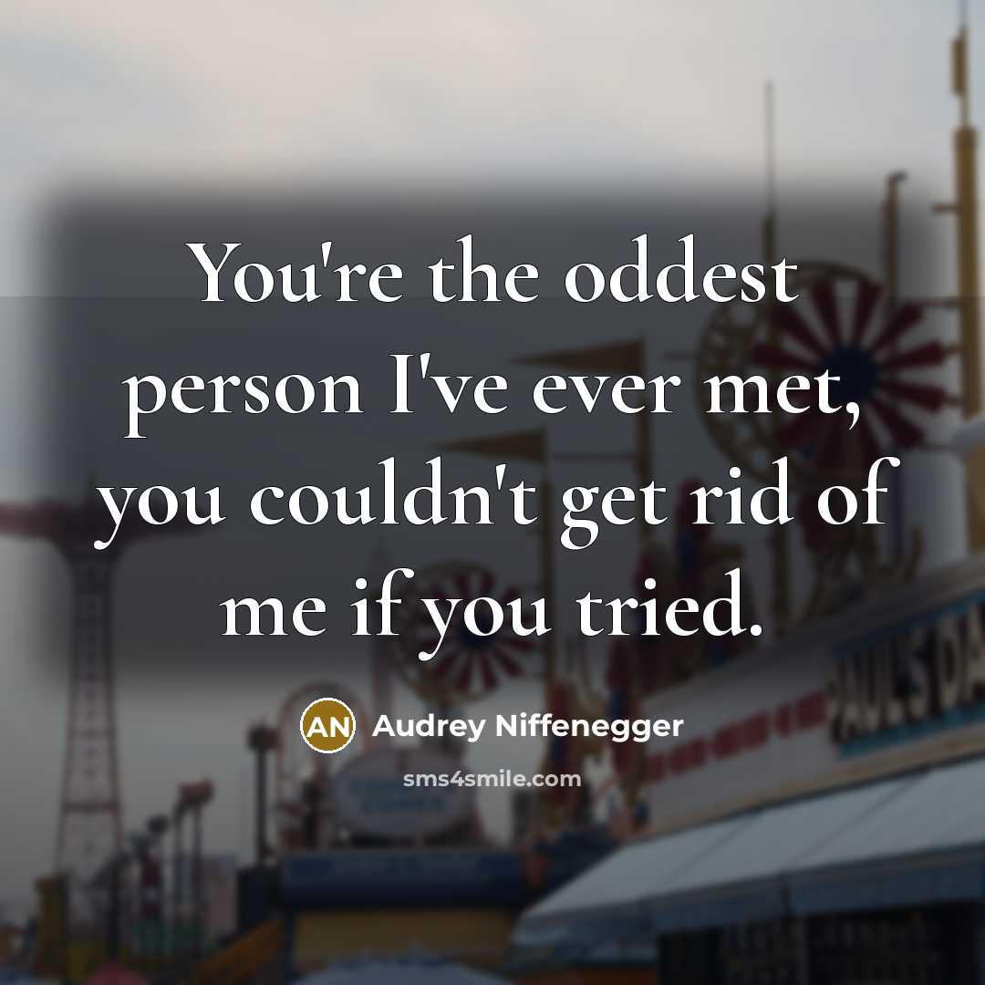 “You're the oddest person I've ever met, you couldn't get…” quote by Audrey Niffenegger