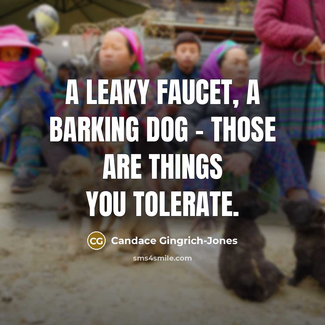 “A leaky faucet, a barking dog - those are things…” quote by Candace Gingrich-Jones