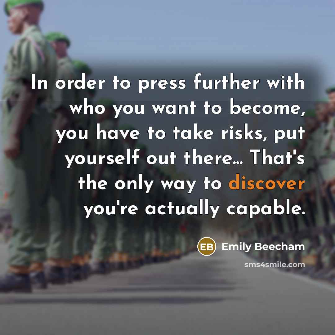“In order to press further with who you want to…” quote by Emily Beecham