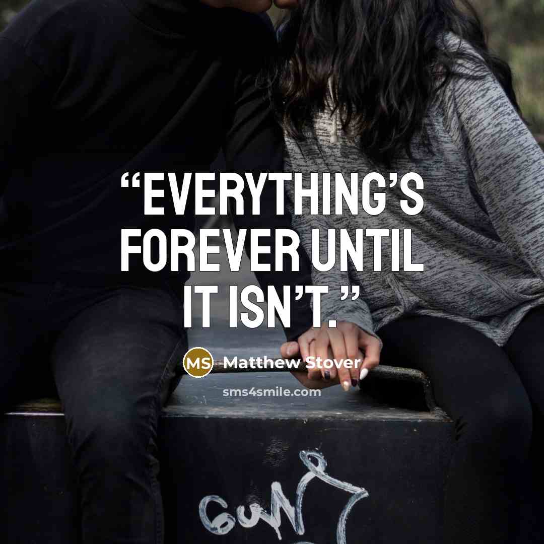 “Everything’s forever until it isn’t.” quote by Matthew Stover